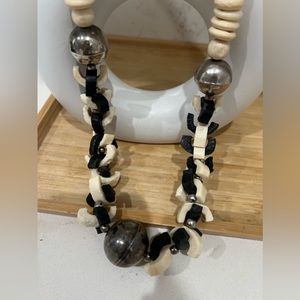 BIG BOLD CHUNKY BOHO WOOD NECKLACE